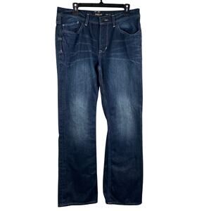 Helix Jeans Mens 34X32 (34x31) Slim Dark Denim Boot Embroidered Pockets Grunge